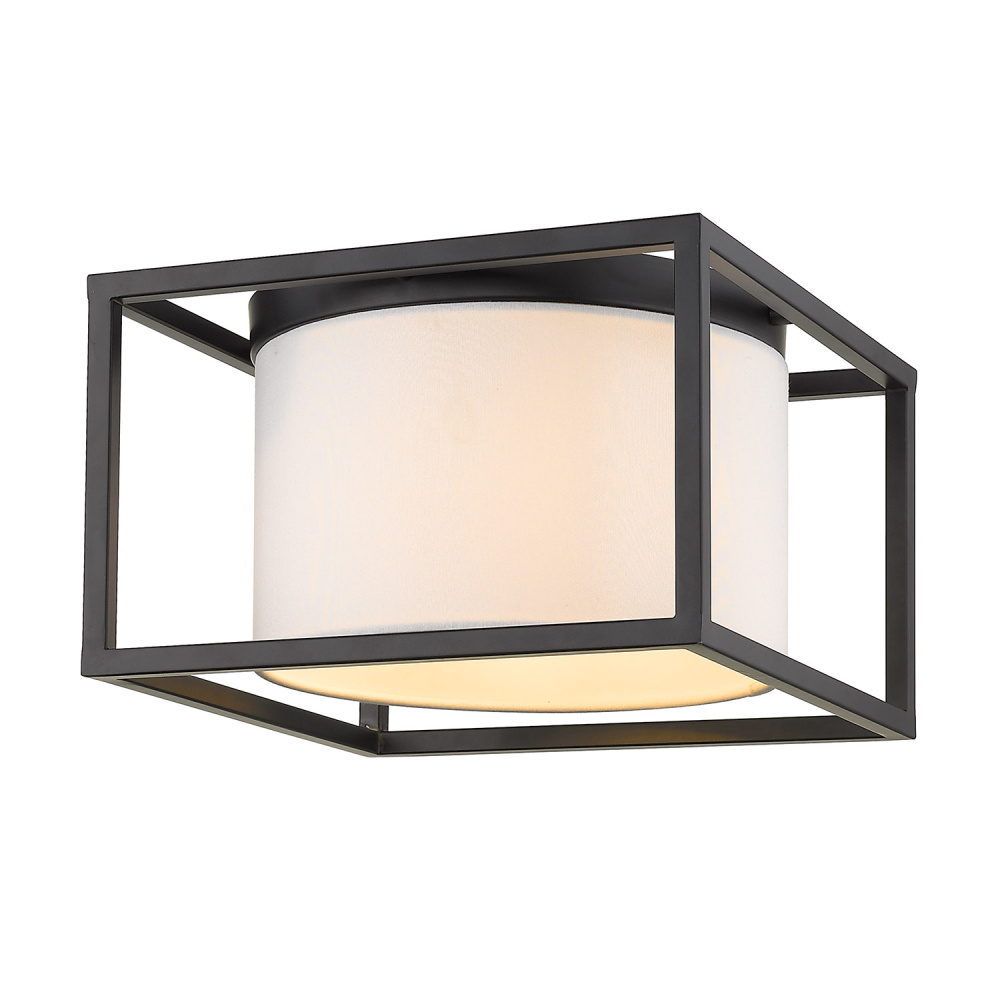 Golden Lighting Manhattan 2-light Flush Mount in Matte Black